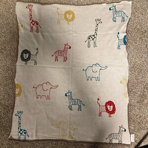 Zoo Animals 100% Cotton Baby/Kids Blanket 30”x36.5 “